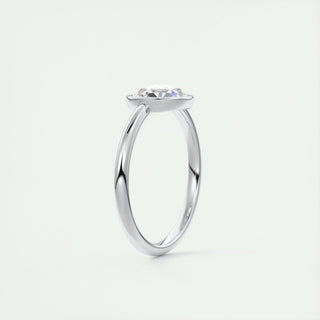 1.19CT Round Cut Bezel Solitaire Moissanite Diamond Engagement Ring