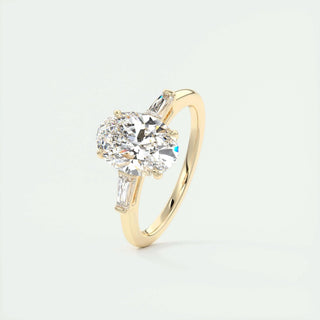 1.91 CT Oval Cut Three Stone Diamond Moissanite Engagement Ring