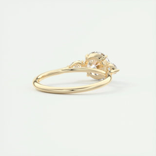Gorgeous 2.0ct round three stone moissanite ring side profile view