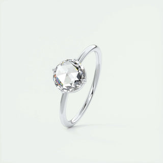 1.19 CT Round Rose Cut Solitaire Moissanite Diamond Engagement Ring