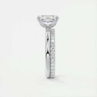 Dazzling 1.91ct emerald solitaire moissanite ring overhead view
