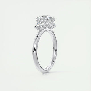 2.0CT Round Cut Three Stone Diamond Moissanite Engagement Ring