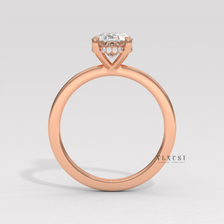 Elegant oval solitaire moissanite engagement ring