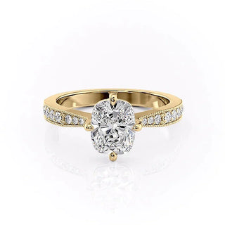2.0CT Elongated Cushion Cut Channel Pave Moissanite Engagement Ring