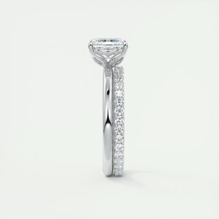 Radiant 2.03ct asscher solitaire moissanite ring overhead view