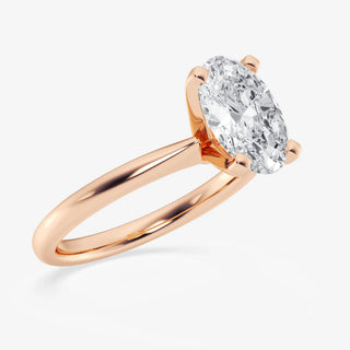 Classic 1.0ct oval solitaire moissanite ring detail view of the band