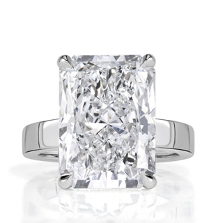 Radiant solitaire moissanite ring front view