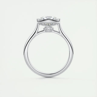 2.0 CT Round Bezel Solitaire Moissanite Engagement Ring