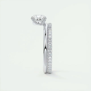Exquisite 1.91ct oval solitaire moissanite ring overhead view
