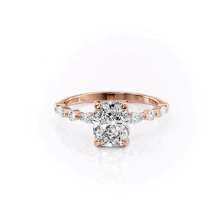 Stunning 2.0ct cushion hidden halo moissanite ring macro detail of the stones