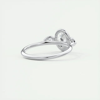 1.91 CT Oval Cut Bezel 3 Stone Moissanite Engagement Ring