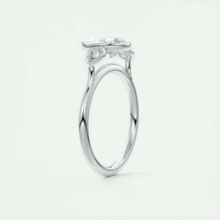 1.33 CT Pear Bezel 3 Stone Diamond Moissanite Engagement Ring