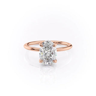 2.10 CT Oval Cut Solitaire Moissanite Diamond Engagement Ring