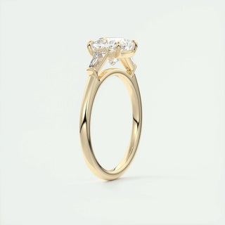 2.15CT Cushion Cut Three Stone Moissanite Engagement Ring