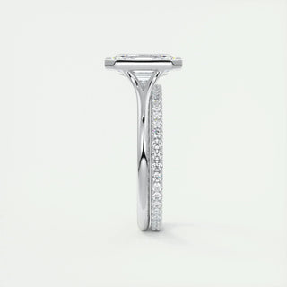 2.03 CT Emerald Cut Bezel Solitaire Moissanite Engagement Ring