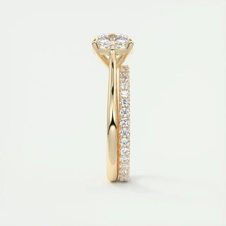 2.15 CT Cushion Cut Cathedral Solitaire Moissanite Engagement Ring