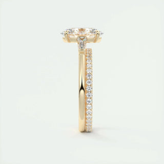 1.91 CT Oval Cut Three Stone Diamond Moissanite Engagement Ring