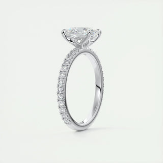 1.91 CT Oval Cut Pave Diamond Moissanite Engagement Ring