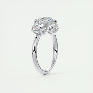 2.0 CT Round Cut Three Stone Diamond Moissanite Engagement Ring