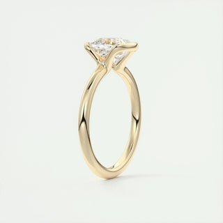 2.15 CT Cushion Half Bezel Solitaire Moissanite Engagement Ring