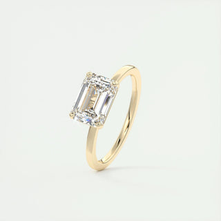 1.91 CT Emerald Cut Solitaire Moissanite Engagement Ring side view