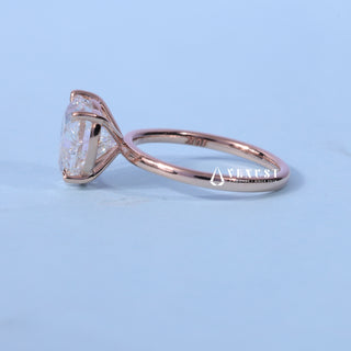 Top view of the Solitaire Heart Shaped Moissanite Engagement Ring centre stone