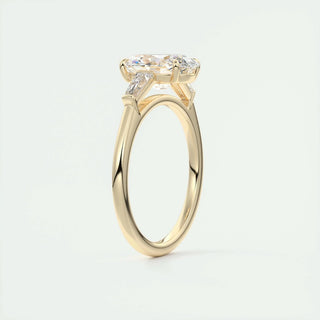 1.91 CT Oval Cut Three Stone Diamond Moissanite Engagement Ring