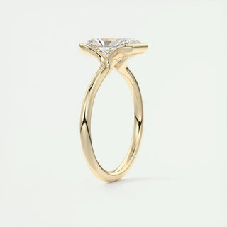 2.10 CT Radiant Cut Solitaire Half Bezel Moissanite Engagement Ring