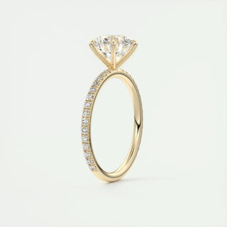 2.0CT Round Cut Moissanite Diamond Pave Engagement Ring
