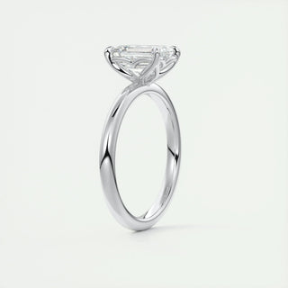 Dazzling 1.91ct emerald solitaire moissanite ring macro detail of the stones