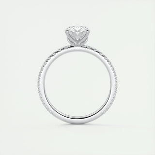 1.91 CT Oval Cut Pave Diamond Moissanite Engagement Ring
