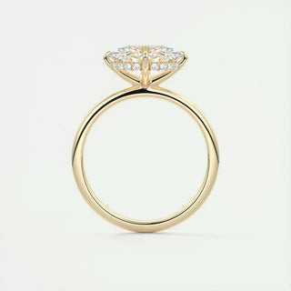 Sparkling 1.91ct oval hidden halo moissanite ring front view