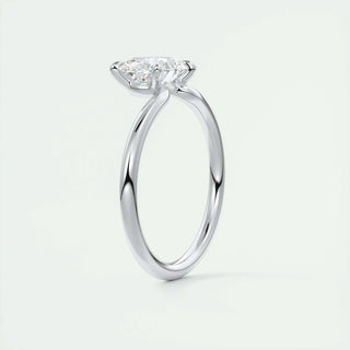 Exquisite 1.91ct oval solitaire moissanite ring tilted view catching the light