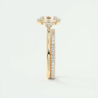 1.91 CT Oval Cut Three Stone Moissanite Engagement Ring