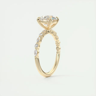 2.0 CT Round Cut Pave Moissanite Engagement Ring