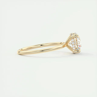 2.0 CT Round Cut Hidden Halo Solitaire Moissanite Engagement Ring