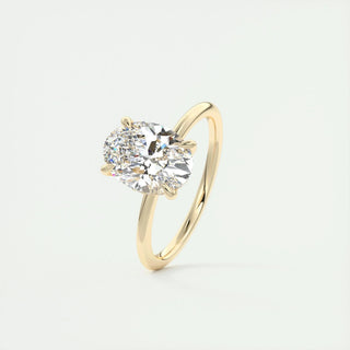 Elegant 1.91ct oval hidden halo moissanite ring front view