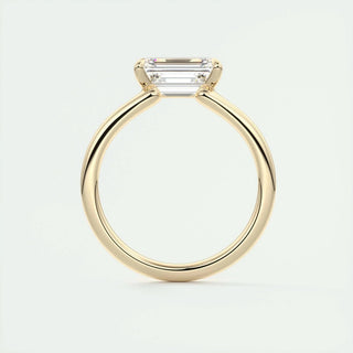 1.91CT Emerald Cut East West Diamond Solitaire Moissanite Engagement Ring