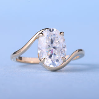 1.50CT Oval Moissanite Diamond Tension Style Timeless Engagement Rings