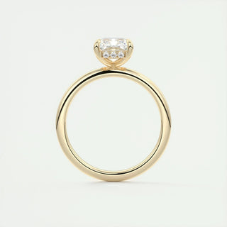 2.10 CT Radiant Cut Hidden Halo Solitaire Moissanite Engagement Ring