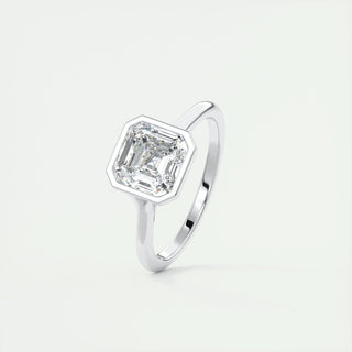 2.03 CT Asscher Cut Bezel Solitaire Moissanite Engagement Ring