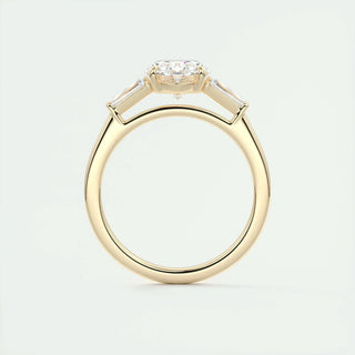 1.91 CT Oval Cut Three Stone Diamond Moissanite Engagement Ring