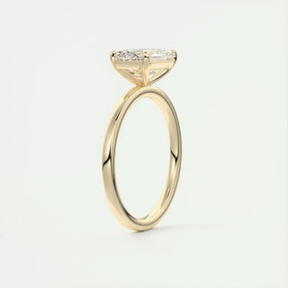 1.91 CT Emerald Cut Solitaire Moissanite Engagement Ring angle view