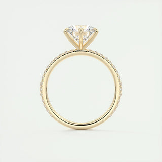 2.0CT Round Cut Moissanite Diamond Pave Engagement Ring
