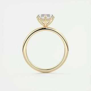 1.91 CT Emerald Solitaire Halo Moissanite Engagement Ring close up