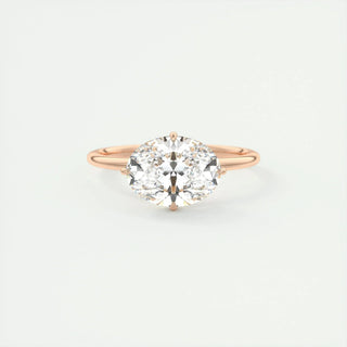 Sparkling 1.91ct oval hidden halo moissanite ring angled view showing its sparkle