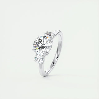 2.0CT Round Cut Three Stone Diamond Moissanite Engagement Ring