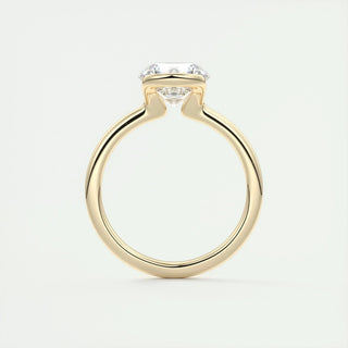 2.0 CT Round Cut Half Bezel Solitaire Moissanite Engagement Ring