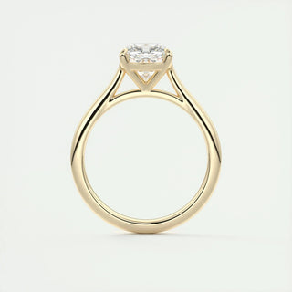 2.15 CT Cushion Cut Cathedral Solitaire Moissanite Engagement Ring
