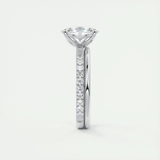 1.91 CT Oval Cut Pave Diamond Moissanite Engagement Ring